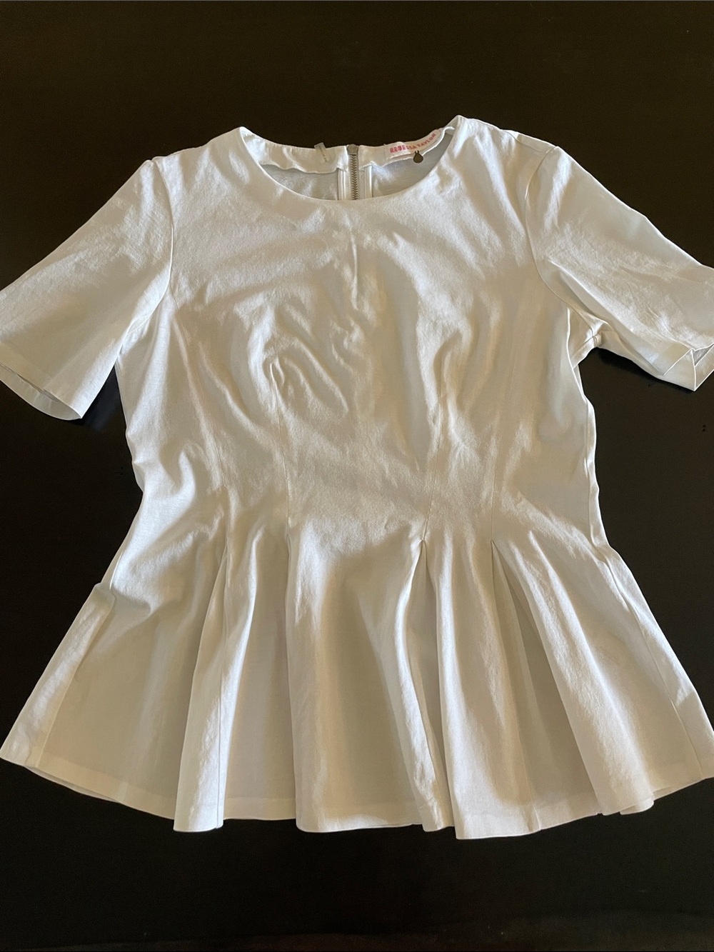 Rebecca Taylor White Short Sleeve Top with peplums